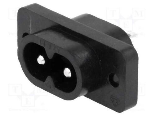 Conector: de alimentação, tomada, macho, 2,5A, 25.