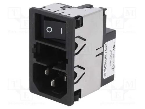 Conector: de alimentação, tomada, macho, 6A, 250V.