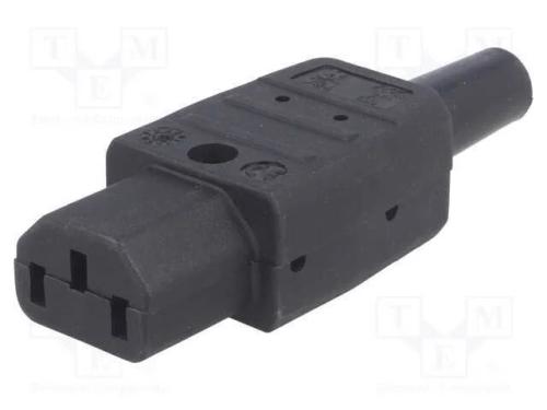 Conector: de alimentação, ficha, fêmea, 10A, 250V.