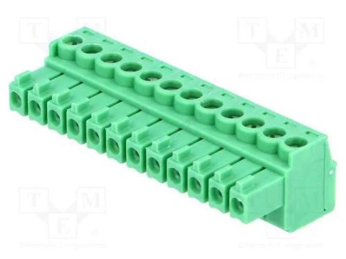 Bloco terminal separável, 3,5mm, faixas: 12, simp.