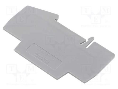 Placa extrema/ de separação, cinzenta, Larg: 2mm,.