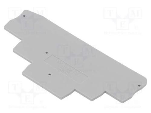 Placa extrema, cinzenta, Larg: 2,2mm, Alt: 45,5mm.