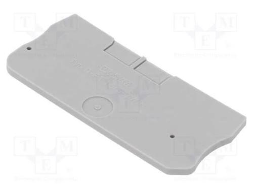 Placa extrema, cinzenta, Larg: 2,2mm, Alt: 24,3mm.