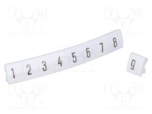 Designador, branca, Larg: 5mm, Designação: 1-10, .