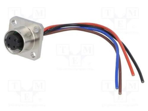 Tomada, M12, PIN: 4, fêmea, código D-Ethernet, IP.