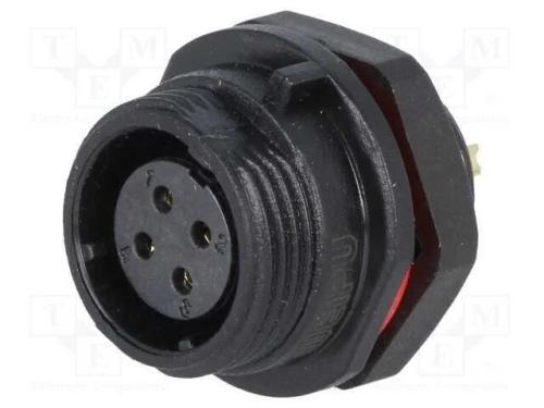 Tomada, SP13, fêmea, PIN: 4, IP68, 5A, solda, par.
