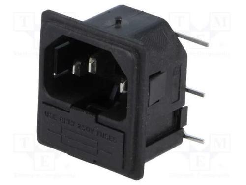 Conector: de alimentação, tomada, macho, 10A, 250.