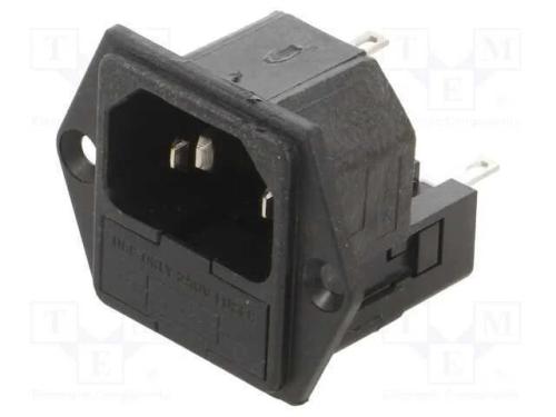 Conector: de alimentação, tomada, macho, 10A, 250.