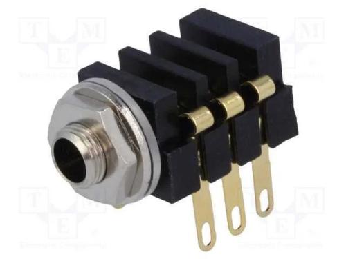 Tomada, Jack 3,5mm X 18,6mm, Fêmea, Stereo, Faixas: 3, Solda