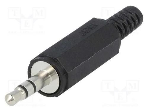 Ficha, Jack 3,5mm, Macho, Stereo, Faixas: 3, Simples, com Cabo, 4mm
