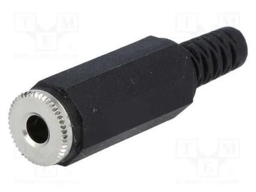 Ficha, Jack 3,5mm, Fêmea, Mono, Faixas: 2, Simples, com Cabo, Solda
