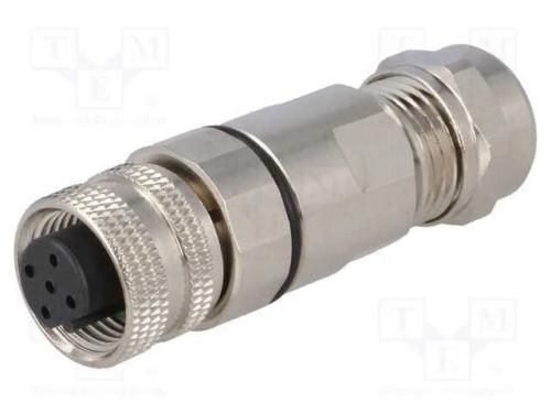 Ficha, M12, Pin: 5, Fêmea, Código B-Profibus, com Cabo, Solda, Ip67