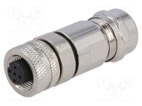 Ficha, M12, Pin: 5, Fêmea, Código B-Profibus, com Cabo, Solda, Ip67