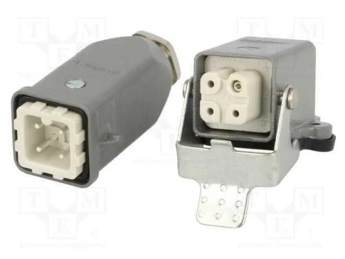 Conector: HDC, macho + fêmea, S-A, PIN: 4, 3+PE, .
