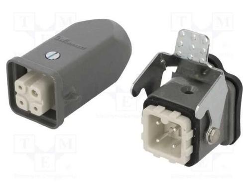 Conector: HDC, macho + fêmea, S-A, PIN: 4, 3+PE, .