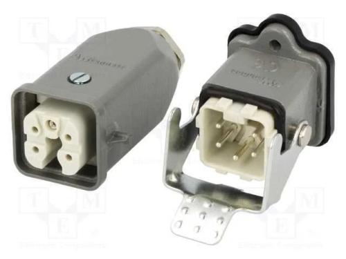 Conector: HDC, macho + fêmea, S-A, PIN: 5, 4+PE, .