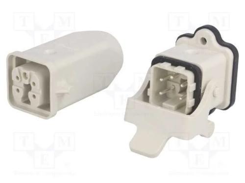 Conector: HDC, macho + fêmea, S-A, PIN: 5, 4+PE, .