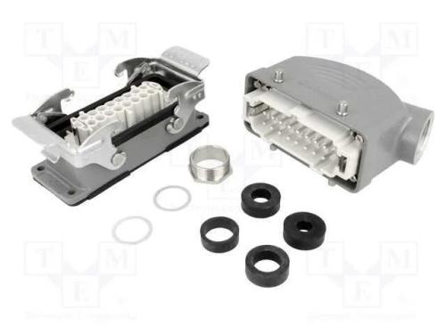 Conector: HDC, macho + fêmea, S-E, PIN: 16, 16+PE.