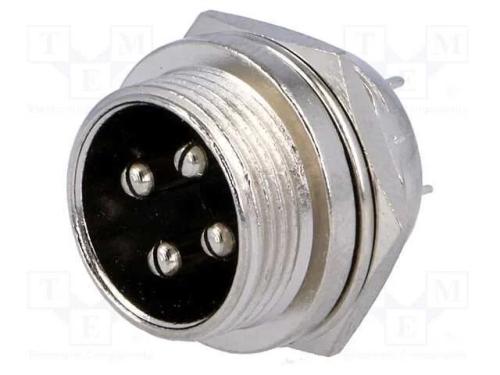 Tomada, de microfone, macho, PIN: 4, para painel