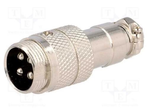 Ficha, de microfone, macho, PIN: 4, com cabo, sim.