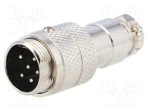 Ficha, de Microfone, Macho, Pin: 6, com Cabo, Simples
