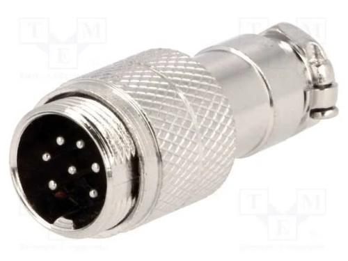Ficha, de Microfone, Macho, Pin: 7, com Cabo, Simples