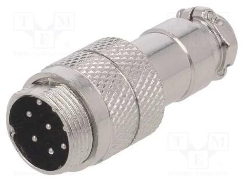 Ficha, de Microfone, Macho, Pin: 8, com Cabo, Simples