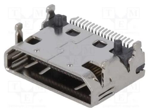 Conector: Mini Hdmi, Tomada, Pin: 19, Dourado, Angulares 90, Smt
