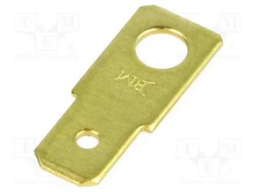Conetor: Plano, 6,3mm, 0,8mm, Fêmea, M4, Não Isolada, Roscado, Latão