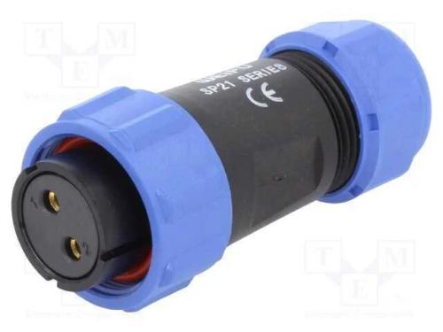 Ficha, SP21, fêmea, PIN: 2, IP68, 4,5÷7mm, 30A, s.