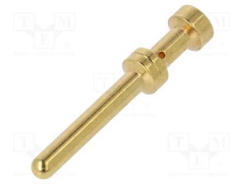 Contacto, macho, liga em cobre, dourado, 1mm2, 18.