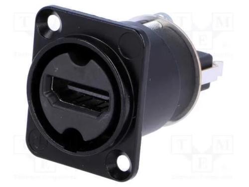 Adaptador, Hdmi Tomada X2, Blindadas, Dourado, Cor: Preta