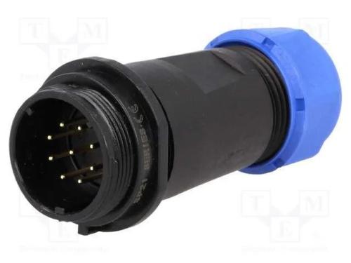 Ficha, SP21, macho, PIN: 9, IP68, 7÷12mm, 5A, sol.