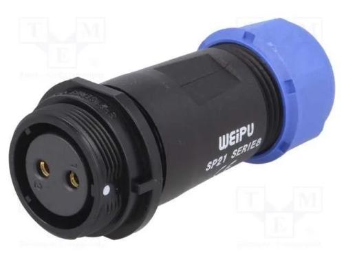 Ficha, SP21, fêmea, PIN: 2, IP68, 7÷12mm, 30A, so.