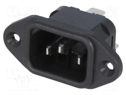 Conector: de alimentação, tomada, macho, 10A, 250.
