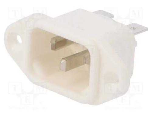 Conector: de alimentação, tomada, macho, 10A, 250.