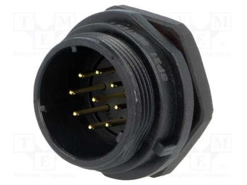 Tomada, SP21, macho, PIN: 9, IP68, 5A, solda, 500.