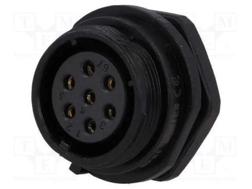 Tomada, SP21, fêmea, PIN: 7, IP68, 15A, solda, 50.