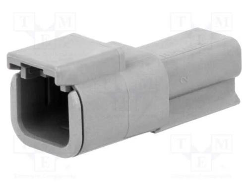 Conector: Fio-Fio, Dtm, Macho, Ficha, com Cabo, Pin: 2, Cinzenta