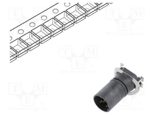 Tomada, M12, Pin: 5, Macho, Código B-Profibus, para Pcb, Smt, 60v, 4a