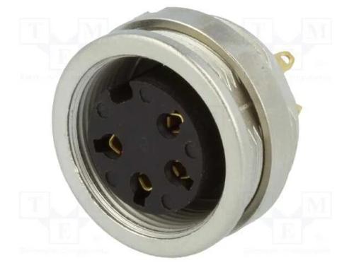 Conector: M16, Tomada, Fêmea, Solda, Pin: 4, 5a, .