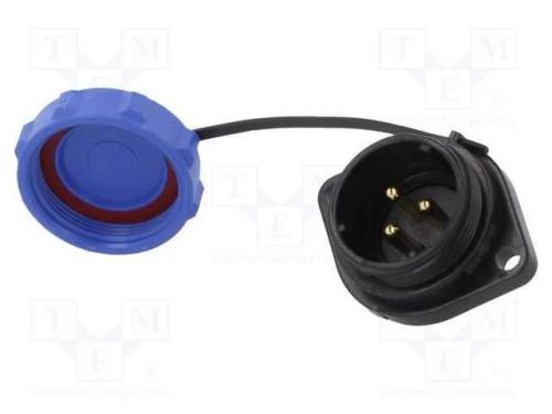 Tomada, SP21, macho, PIN: 3, com a tapa protector.