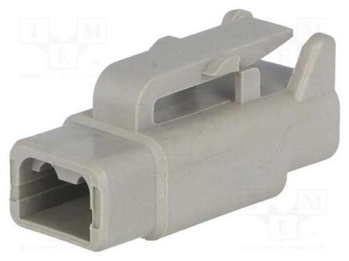 Conector: Fio-Fio, Dtm, Fêmea, Ficha, com Cabo, Pin: 2, Cinzenta