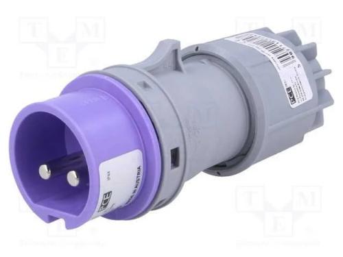 Conector: de alimentação, ficha, macho, 16A, 24VA.