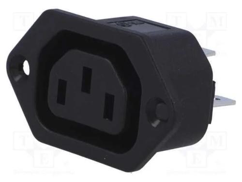 Conector: de alimentação, tomada, fêmea, 10A, 250.