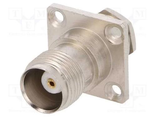 Tomada, Tnc, Fêmea, 50o, Rg58, Trançado (Clamp), para Painel, Ptfe