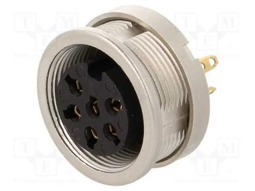Conector: M16, Tomada, Fêmea, Solda, Pin: 6, 5a, .