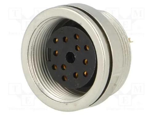 Conector: M16, Tomada, Fêmea, Solda, Pin: 12, 3a,.