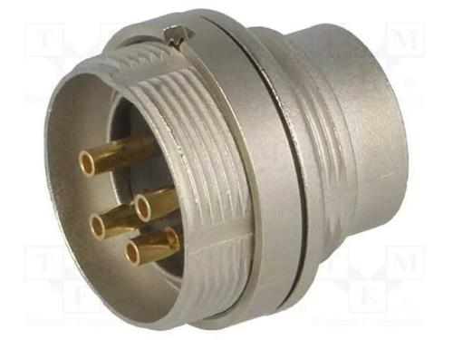 Conector: M16, Tomada, Macho, Solda, Pin: 4, 5a, .