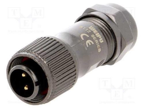 Ficha, ST12, macho, PIN: 2, IP67, 5÷8mm, 13A, sol.